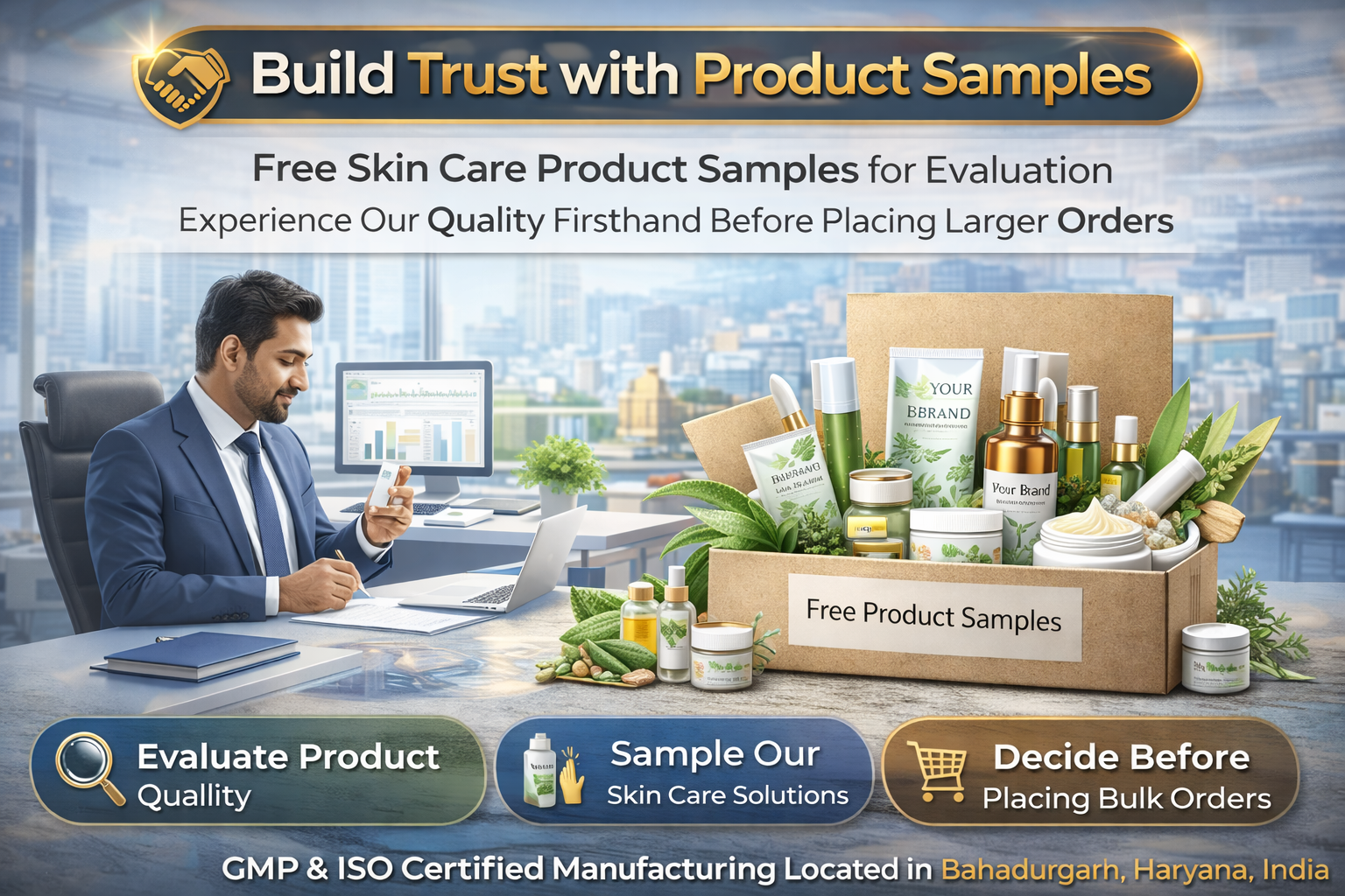 Skincare product samples for evaluation
